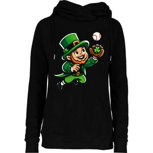 Baseball Leprechauns Catcher Saint PaddyS Shamrock Irish Cool Gift Womens Funnel Neck Pullover Hood