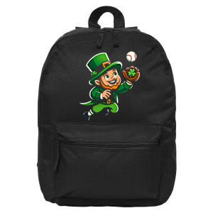 Baseball Leprechauns Catcher Saint PaddyS Shamrock Irish Cool Gift 16 in Basic Backpack