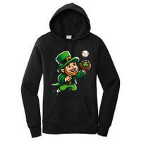 Baseball Leprechauns Catcher Saint PaddyS Shamrock Irish Cool Gift Women's Pullover Hoodie