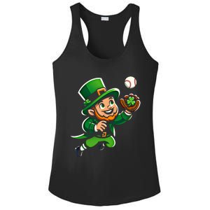 Baseball Leprechauns Catcher Saint PaddyS Shamrock Irish Cool Gift Ladies PosiCharge Competitor Racerback Tank