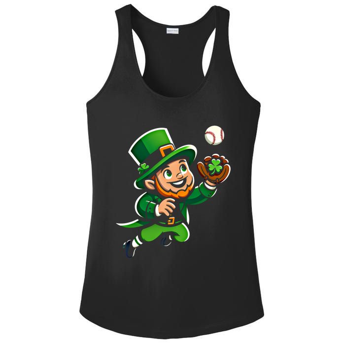 Baseball Leprechauns Catcher Saint PaddyS Shamrock Irish Cool Gift Ladies PosiCharge Competitor Racerback Tank