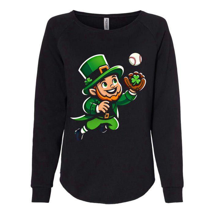 Baseball Leprechauns Catcher Saint PaddyS Shamrock Irish Cool Gift Womens California Wash Sweatshirt