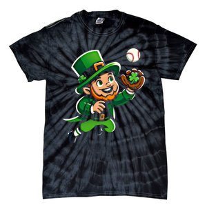 Baseball Leprechauns Catcher Saint PaddyS Shamrock Irish Cool Gift Tie-Dye T-Shirt