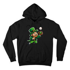 Baseball Leprechauns Catcher Saint PaddyS Shamrock Irish Cool Gift Tall Hoodie