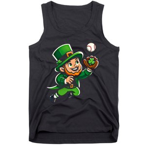 Baseball Leprechauns Catcher Saint PaddyS Shamrock Irish Cool Gift Tank Top