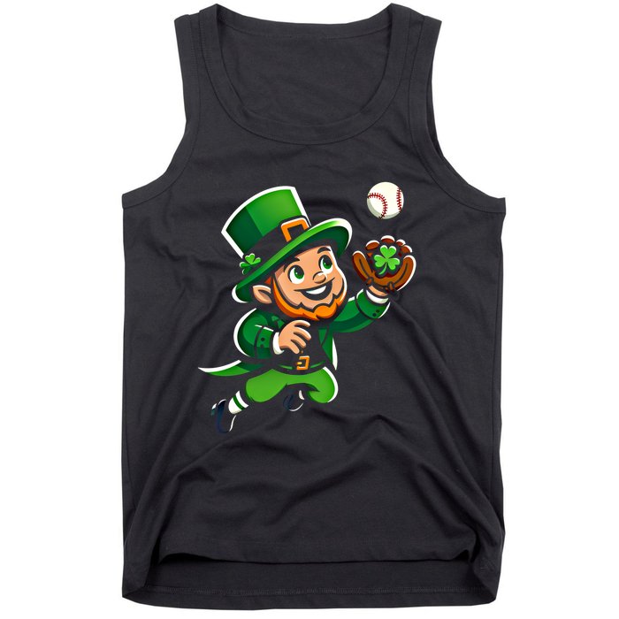 Baseball Leprechauns Catcher Saint PaddyS Shamrock Irish Cool Gift Tank Top