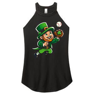 Baseball Leprechauns Catcher Saint PaddyS Shamrock Irish Cool Gift Women's Perfect Tri Rocker Tank