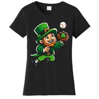 Baseball Leprechauns Catcher Saint PaddyS Shamrock Irish Cool Gift Women's T-Shirt