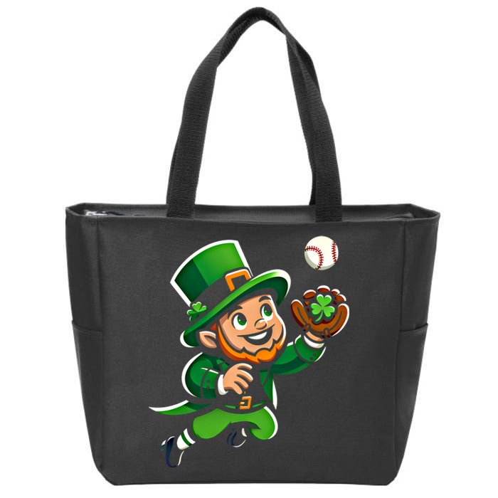 Baseball Leprechauns Catcher Saint PaddyS Shamrock Irish Cool Gift Zip Tote Bag