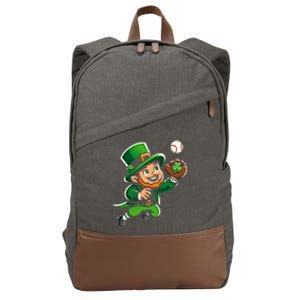 Baseball Leprechauns Catcher Saint PaddyS Shamrock Irish Cool Gift Cotton Canvas Backpack