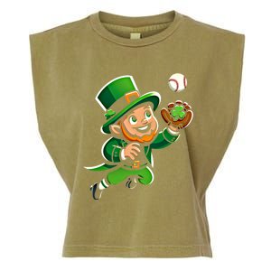 Baseball Leprechauns Catcher Saint PaddyS Shamrock Irish Cool Gift Garment-Dyed Women's Muscle Tee