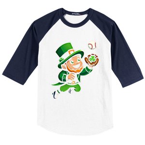 Baseball Leprechauns Catcher Saint PaddyS Shamrock Irish Cool Gift Baseball Sleeve Shirt