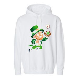 Baseball Leprechauns Catcher Saint PaddyS Shamrock Irish Cool Gift Garment-Dyed Fleece Hoodie