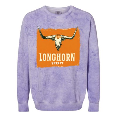 Beautiful Longhorn Costume For Texan Spirit Fans Colorblast Crewneck Sweatshirt