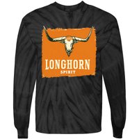 Beautiful Longhorn Costume For Texan Spirit Fans Tie-Dye Long Sleeve Shirt