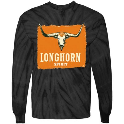 Beautiful Longhorn Costume For Texan Spirit Fans Tie-Dye Long Sleeve Shirt