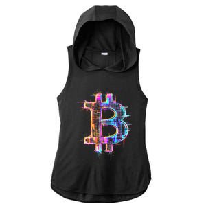 Bitcoin Logo Crypto Trader Investor Cryptocurrency Btc Ladies PosiCharge Tri-Blend Wicking Draft Hoodie Tank