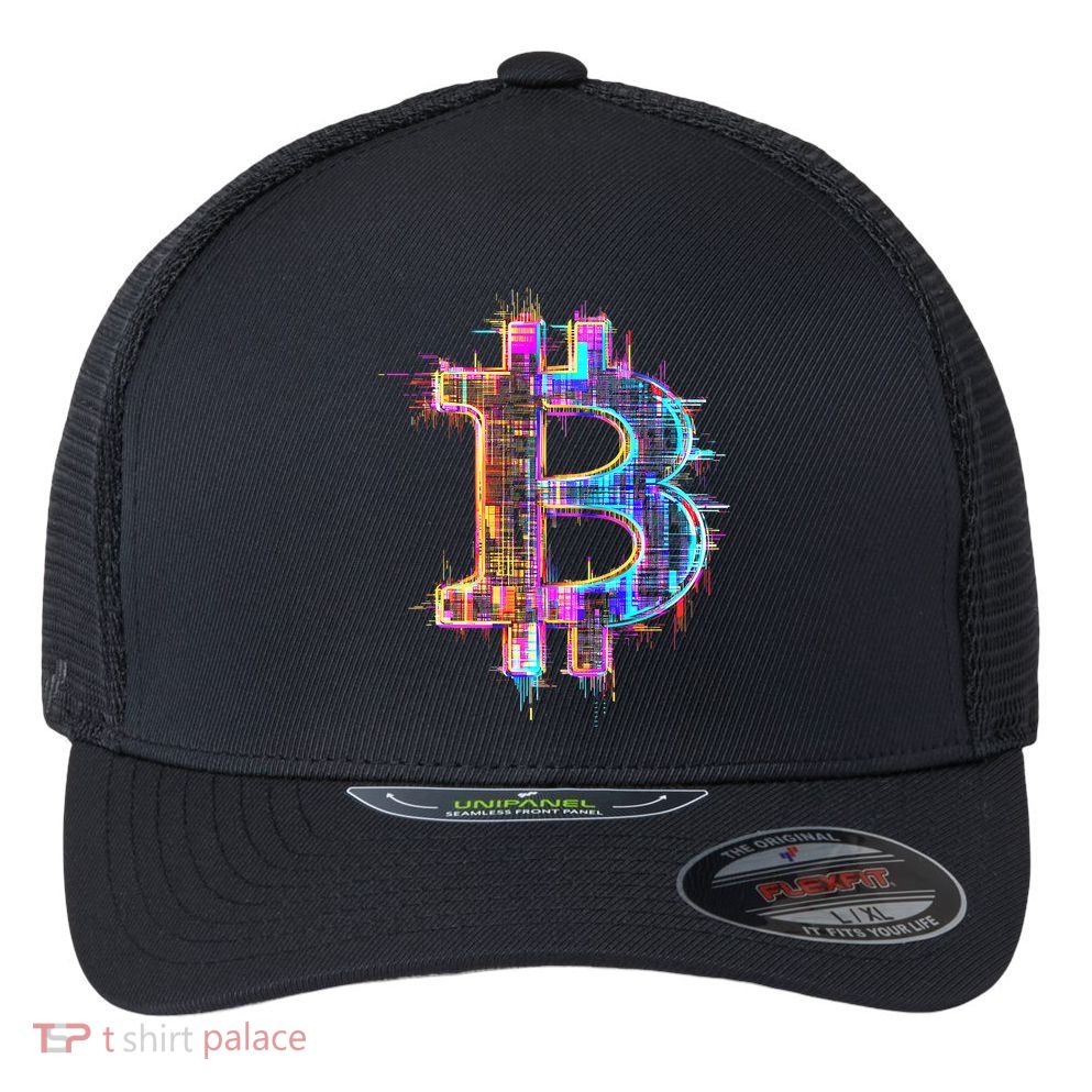 Bitcoin Logo Crypto Trader Investor Cryptocurrency Btc Flexfit Unipanel Trucker Cap