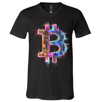 Bitcoin Logo Crypto Trader Investor Cryptocurrency Btc V-Neck T-Shirt