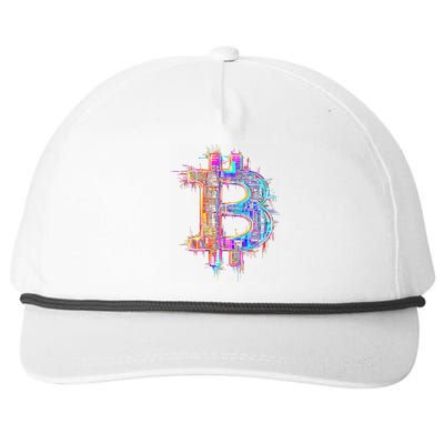 Bitcoin Logo Crypto Trader Investor Cryptocurrency Btc Snapback Five-Panel Rope Hat