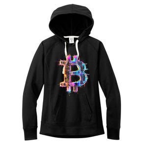 Bitcoin Logo Crypto Trader Investor Cryptocurrency Btc Women's Fleece Hoodie