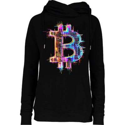 Bitcoin Logo Crypto Trader Investor Cryptocurrency Btc Womens Funnel Neck Pullover Hood