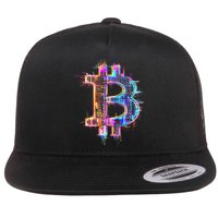 Bitcoin Logo Crypto Trader Investor Cryptocurrency Btc Flat Bill Trucker Hat