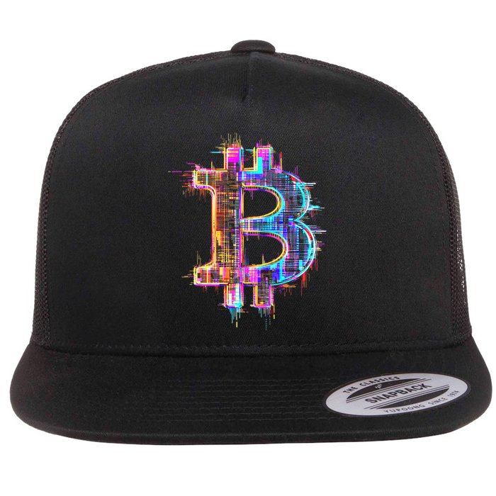 Bitcoin Logo Crypto Trader Investor Cryptocurrency Btc Flat Bill Trucker Hat