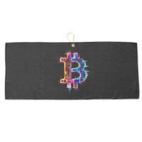 Bitcoin Logo Crypto Trader Investor Cryptocurrency Btc Large Microfiber Waffle Golf Towel