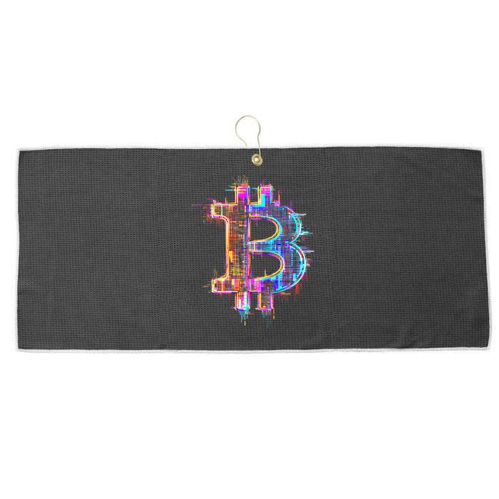 Bitcoin Logo Crypto Trader Investor Cryptocurrency Btc Large Microfiber Waffle Golf Towel