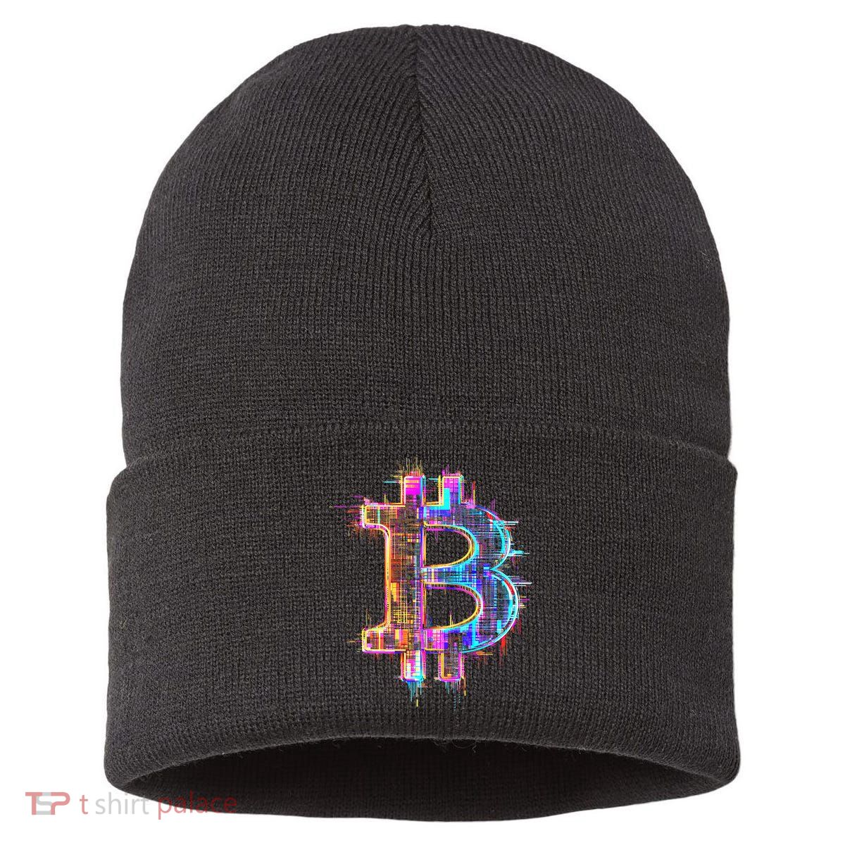 Bitcoin Logo Crypto Trader Investor Cryptocurrency Btc Sustainable Knit Beanie
