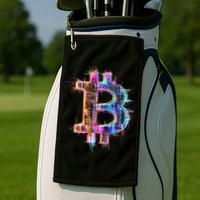 Bitcoin Logo Crypto Trader Investor Cryptocurrency Btc Golf Towel