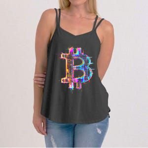 Bitcoin Logo Crypto Trader Investor Cryptocurrency Btc Women's Strappy Tank