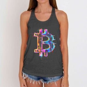 Bitcoin Logo Crypto Trader Investor Cryptocurrency Btc Women's Knotted Racerback Tank