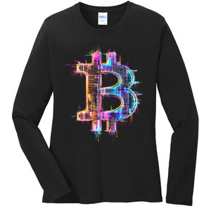 Bitcoin Logo Crypto Trader Investor Cryptocurrency Btc Ladies Long Sleeve Shirt