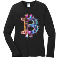 Bitcoin Logo Crypto Trader Investor Cryptocurrency Btc Ladies Long Sleeve Shirt