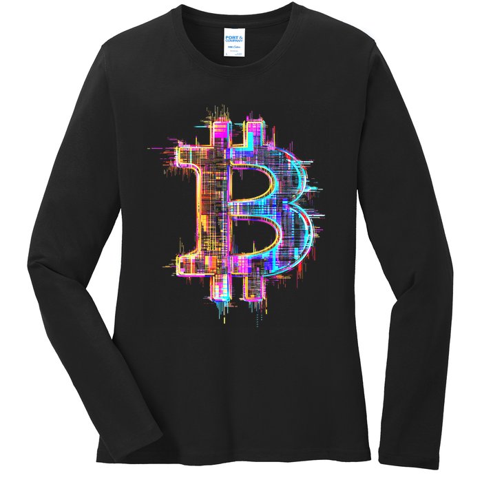 Bitcoin Logo Crypto Trader Investor Cryptocurrency Btc Ladies Long Sleeve Shirt