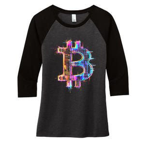 Bitcoin Logo Crypto Trader Investor Cryptocurrency Btc Women's Tri-Blend 3/4-Sleeve Raglan Shirt