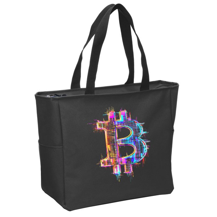 Bitcoin Logo Crypto Trader Investor Cryptocurrency Btc Zip Tote Bag