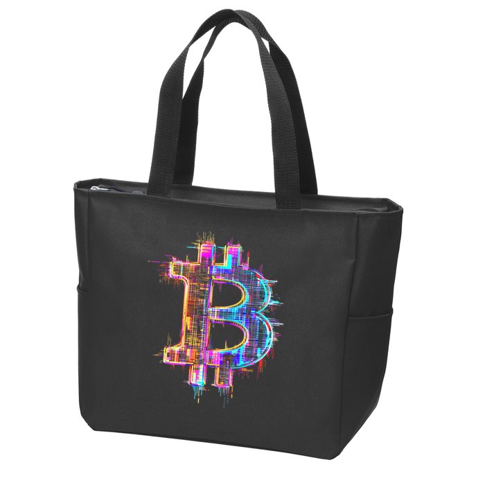 Bitcoin Logo Crypto Trader Investor Cryptocurrency Btc Zip Tote Bag