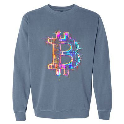 Bitcoin Logo Crypto Trader Investor Cryptocurrency Btc Garment-Dyed Sweatshirt