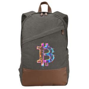 Bitcoin Logo Crypto Trader Investor Cryptocurrency Btc Cotton Canvas Backpack