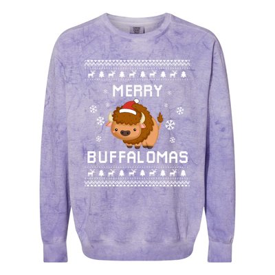 Buffalo Lover Christmas Ugly Xmas Buffalo Sweater Bison Gift Colorblast Crewneck Sweatshirt