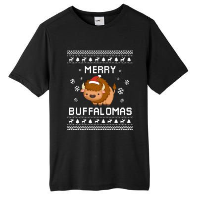 Buffalo Lover Christmas Ugly Xmas Buffalo Sweater Bison Gift Tall Fusion ChromaSoft Performance T-Shirt