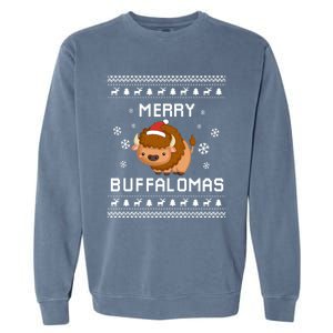 Buffalo Lover Christmas Ugly Xmas Buffalo Sweater Bison Gift Garment-Dyed Sweatshirt