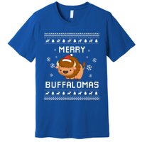 Buffalo Lover Christmas Ugly Xmas Buffalo Sweater Bison Gift Premium T-Shirt