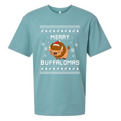 Buffalo Lover Christmas Ugly Xmas Buffalo Sweater Bison Gift Sueded Cloud Jersey T-Shirt