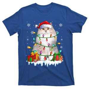 British Longhair Cat Xmas Light Christmas Kitten Lover Gift T-Shirt