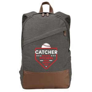 Baseball Lover Catcher Because Pitchers Need Heroes Too Cotton Canvas Backpack