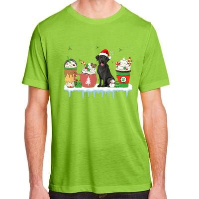 Black Lab Coffee Latte Winter Christmas Dog Mom Holiday Adult ChromaSoft Performance T-Shirt